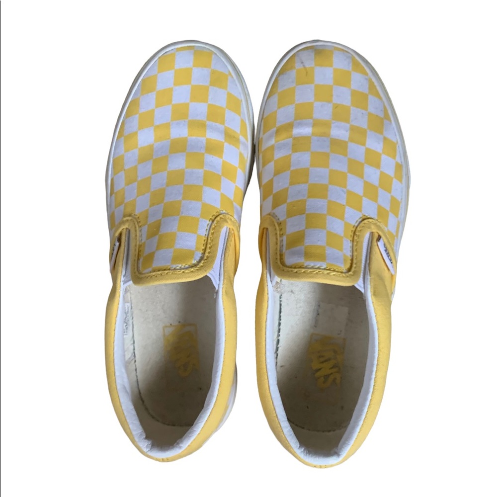 Vans Slip On Checkerboard Skate Shoe - Big Kid - Blazing Yellow